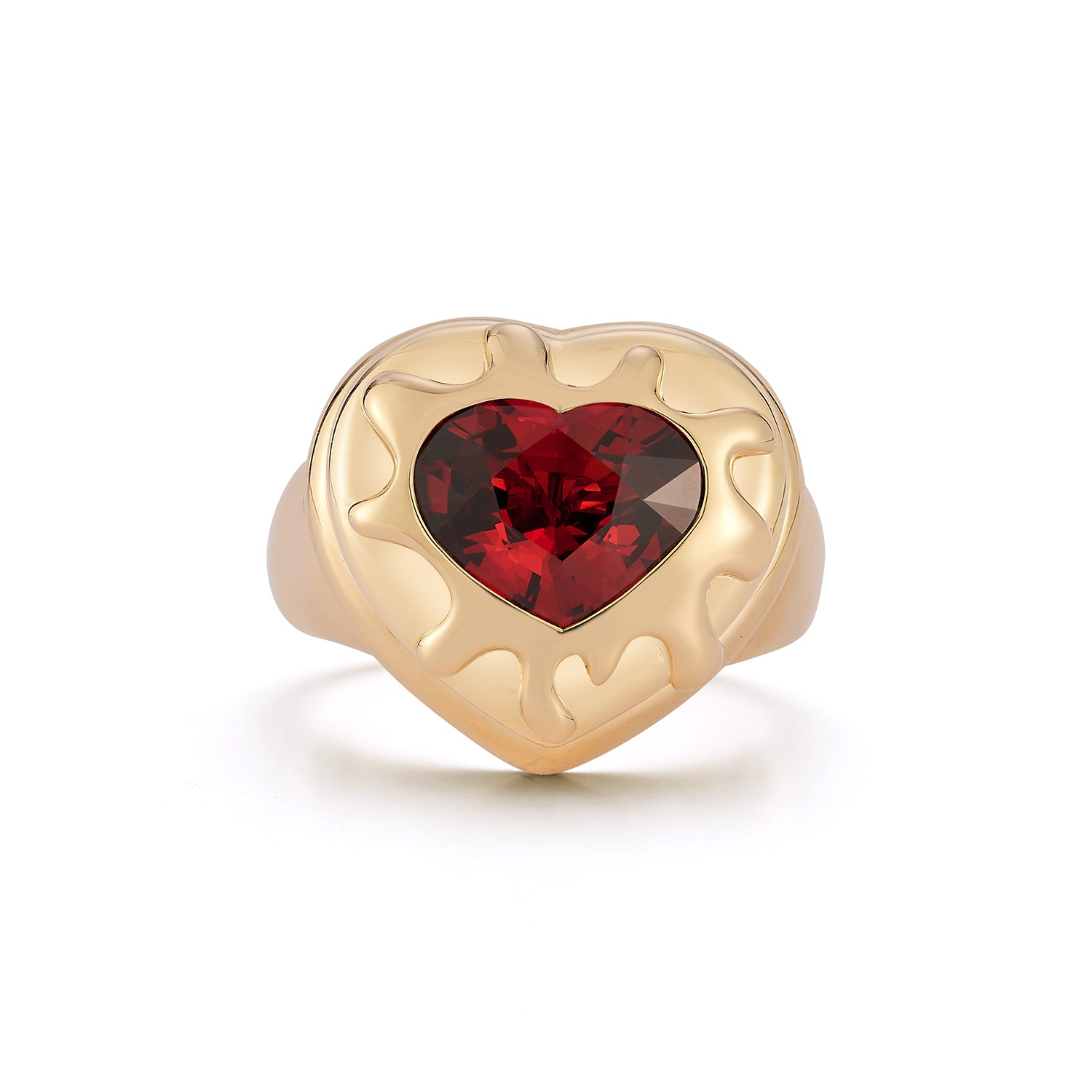 Honey Heart Drip Ring Garnet