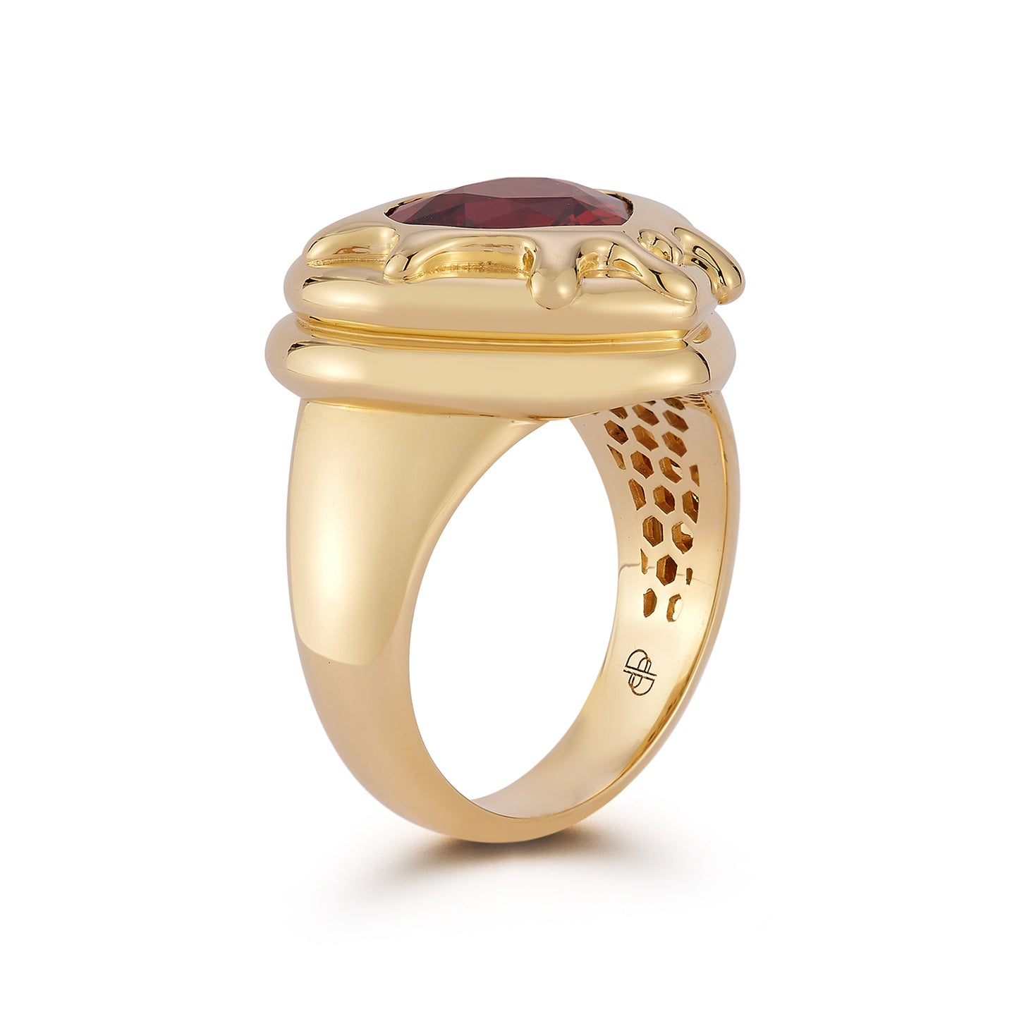 Honey Heart Drip Ring Garnet