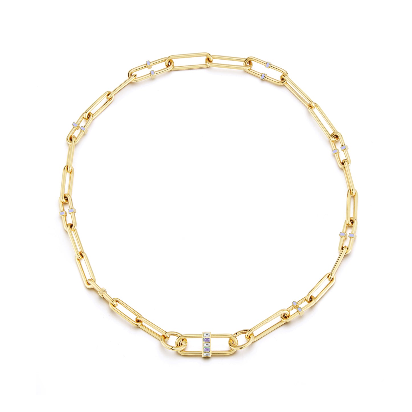 Lilac Pill Link Necklace