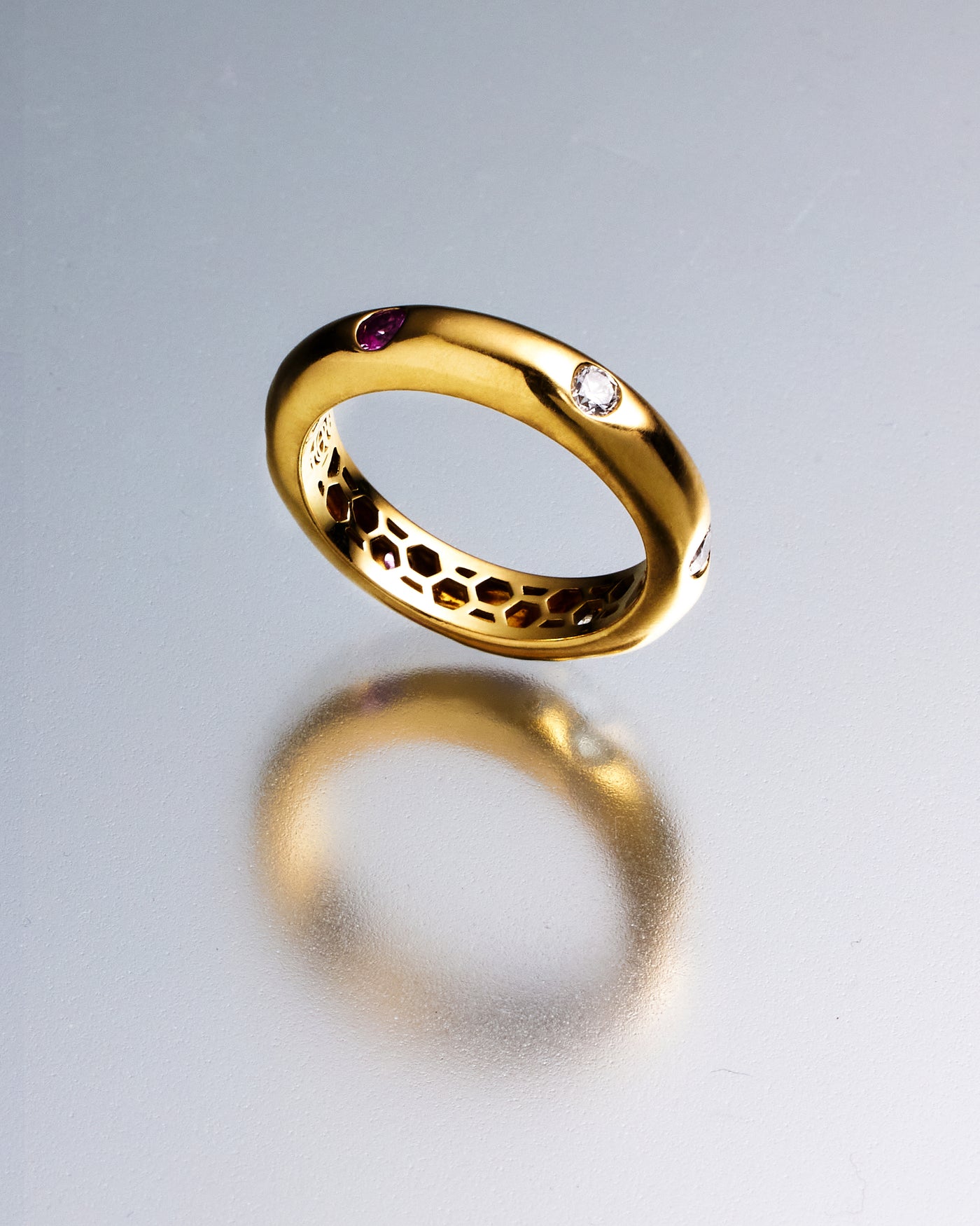 Pink Sapphire Honey Stack Ring