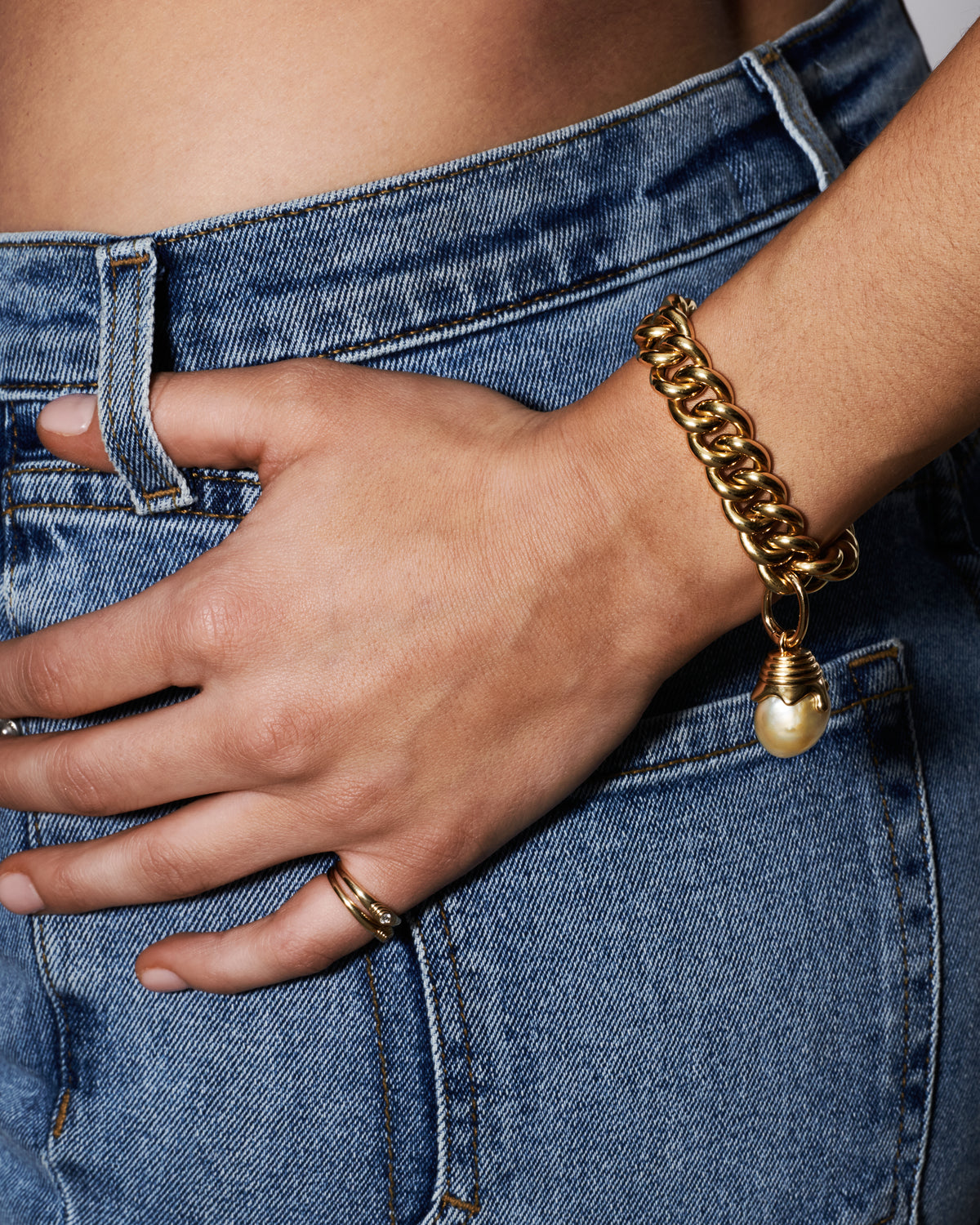 Honey Drip Baroque Pearl Charm