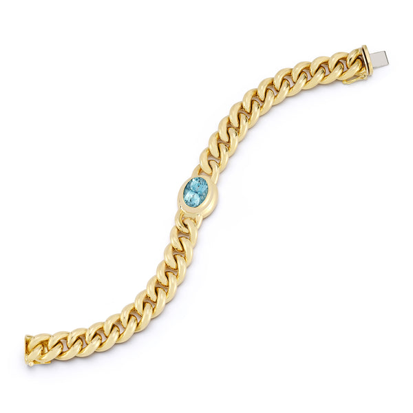 Honey Oval Aquamarine Link Bracelet