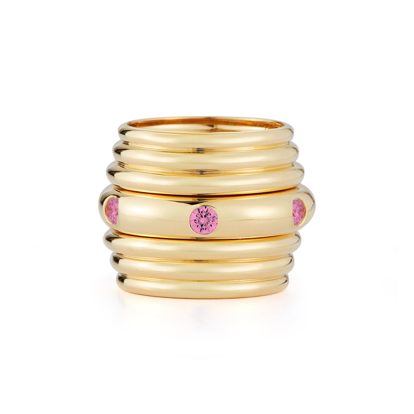 Pink Sapphire Honey Stack Ring