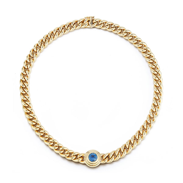 Blue Sapphire Honey Jumbo Link Necklace